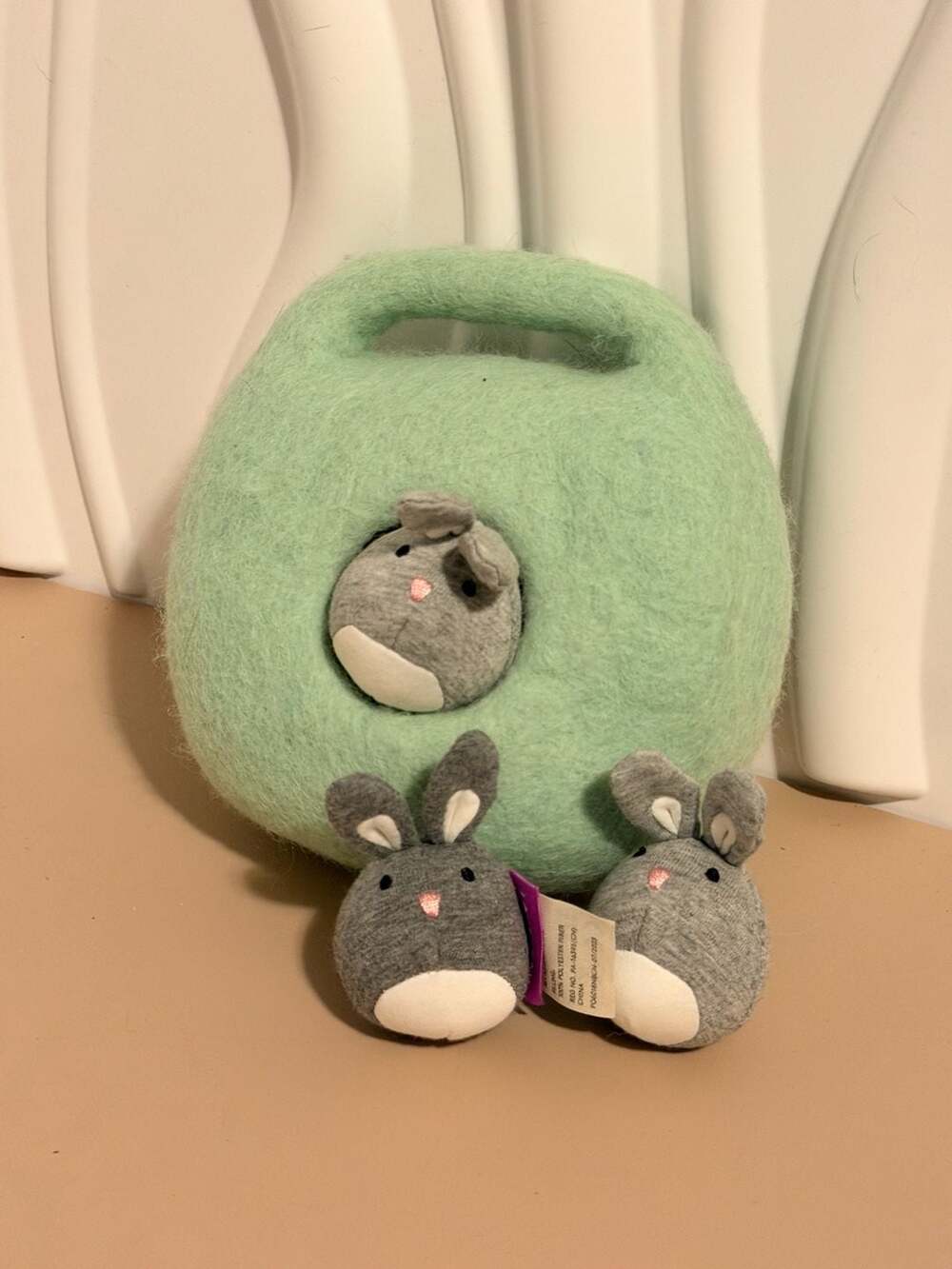 Lovevery Bunnies in a Felt Burrow Montessori Toy